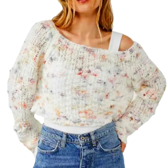 'FREE PEOPLE' SUNSET CLOUD CROPPED SWEATER - Picture 1 of 16